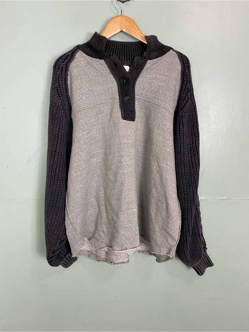 Free People We The Free Marco Sweater‎ Sweatshirt Polo Chunky XL